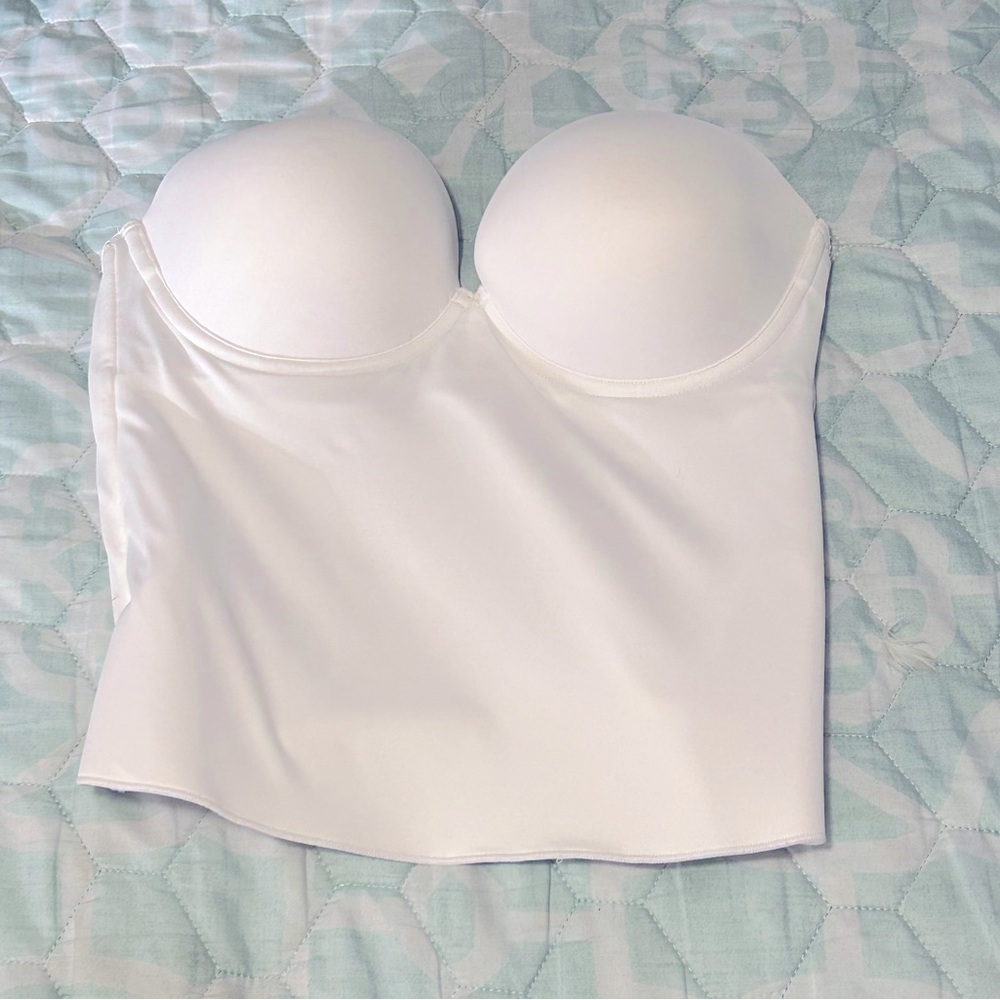 White Strapless Corset Bra Size 34D